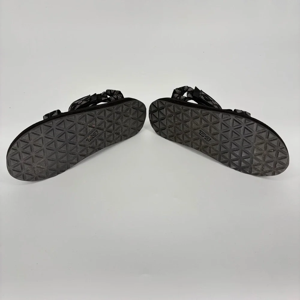 Teva Original Universal Sandals Black Grey Geometric Strappy Mens 7 Womens 9